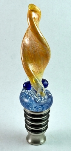 blown glass wine bottle stopper