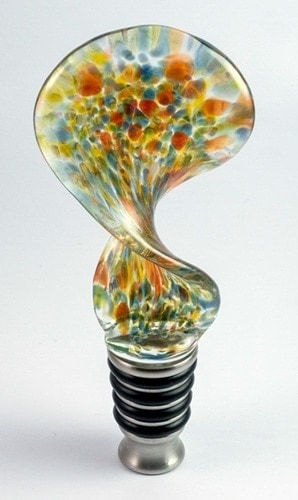 confetti blown glass bottle stopper