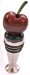 glass cherry on top of stainless stopper