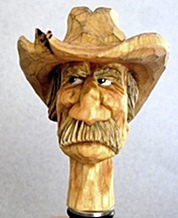 Hand carved cowboy bottle stopper