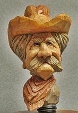 Hand carved cowboy bottle stopper