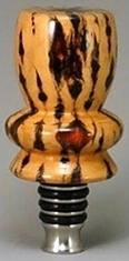 stainless cork with turned wood filled with resin bottle stopper.