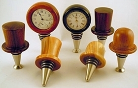 steampunk bottle stoppers, watch, top hats
