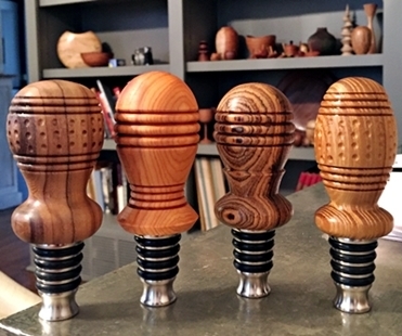 woodturning bottle stopper with detail lines