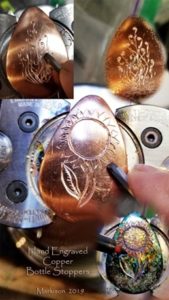 etched copper bottle stopper