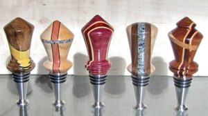 woodturned stainless steel bottle stoppers