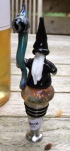 stainless stopper with glass wizard on top