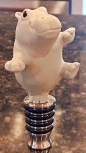 dancing hippo bottle stopper