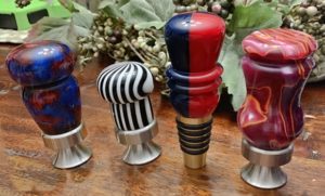 woodturned stoppers stainless steel