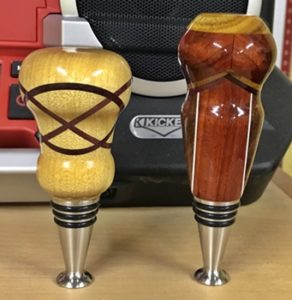 stainless wine stoppers with wood top