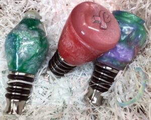 poured resin bottle stoppers stainless steel