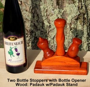 stainless stoppers in custom display stand