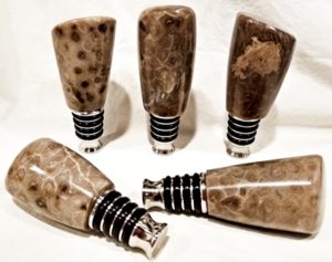 Petoskey stone stainless wine stopper