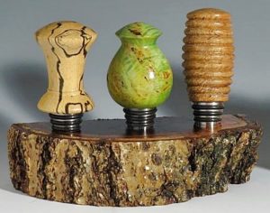 spalted dyed woodturning stainless steel