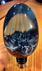 resin burl stainless wine bottle stopper