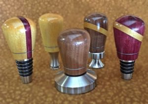 stainless stoppers, bottle openers and coffee tamper