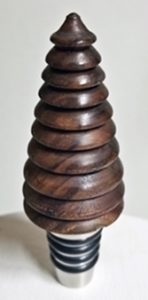 stainless stopper, walnut tree topper