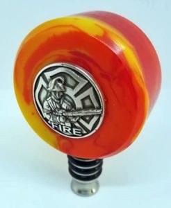 stainless stopper with fireman emblem