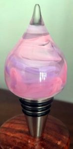 stainless stopper with pink acrylic