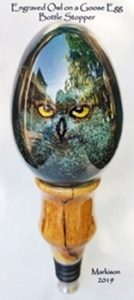 engraved owl on stainless stopper