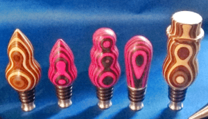 stainless stoppers with colorwood tops