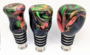 stainless stoppers with poured resin tops