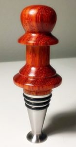 standing stainless stopper with woodturning