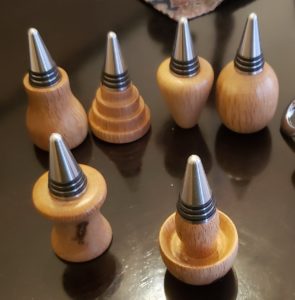 woodturned bottle stoppers