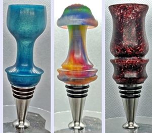 stainless bottle toppers with resin shapes