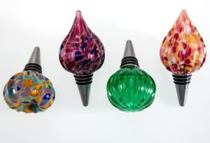 blown glass on stainless stoppers