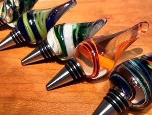 blown glass wine bottle stoppers