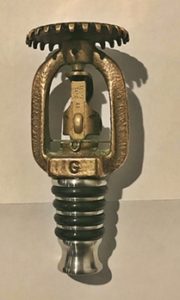 antique fire sprinkler bottle stopper