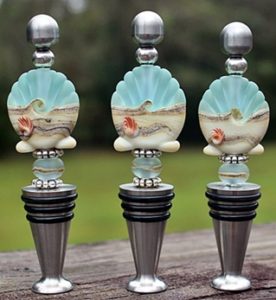 sea shell beads bottle stoppers