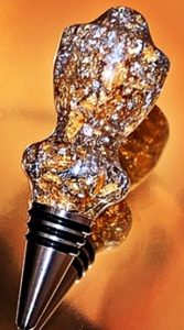 gold and glitter wine bottle stopper gift