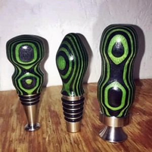 woodturned tops on stainless stoppers