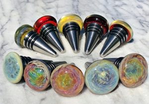 hand blown glass bottle stoppers