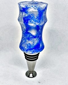 Blue resin bottle stopper