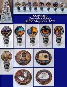 array of unique handcrafted bottle stoppers