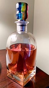 stainless stopper in whiskey decanter