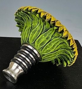 carved sunflower on stainless stopper