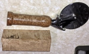figured maple pizza cutter