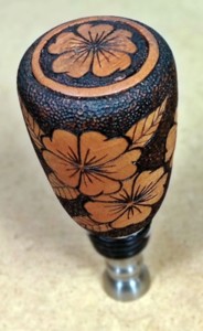bottle stopper with woodburning