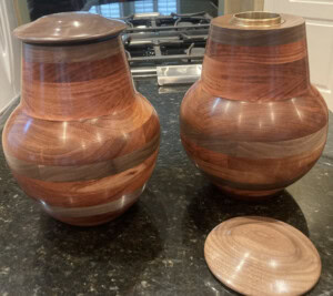Hand turned urns
