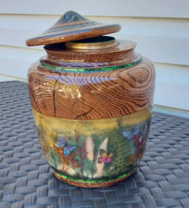 Wood and Resin urn