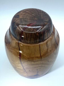 Beautiful hand made wood urn 